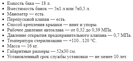 Технические характеристики